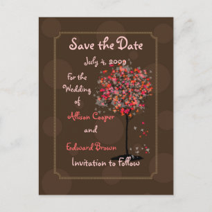 Save the Date postcards chocolate fudge on maple