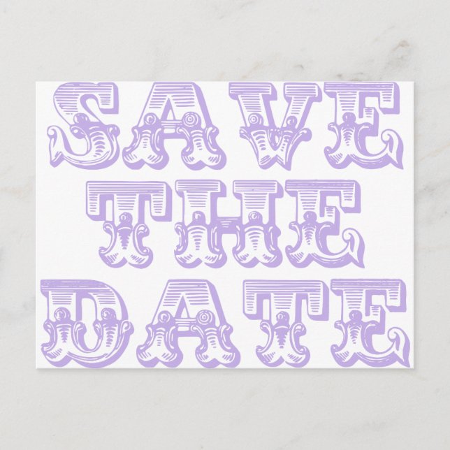 Save the Date Postcards in Lilac (Front)