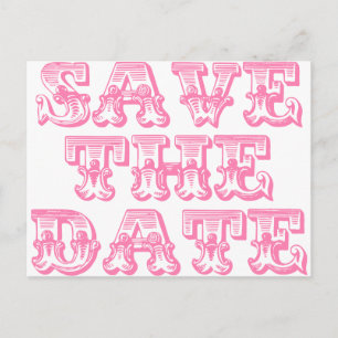 Save The Date Postcards in Pink