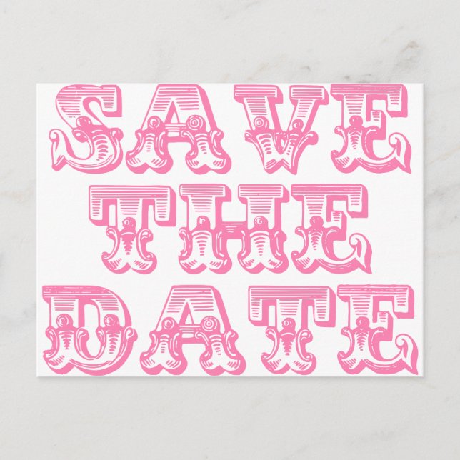 Save The Date Postcards in Pink (Front)