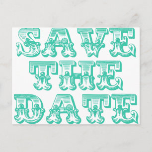 Save the Date Postcards in Teal Blue-Green