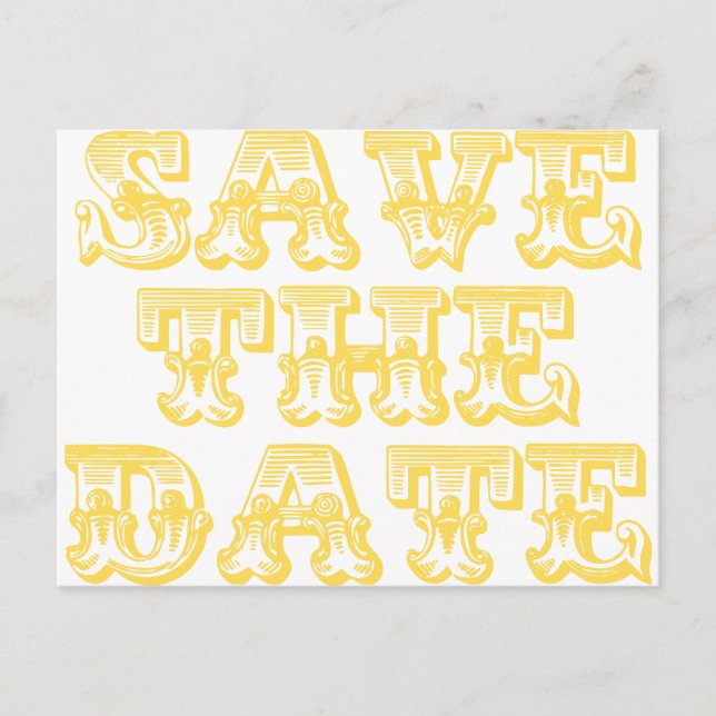 Save the Date Postcards in Yellow (Front)