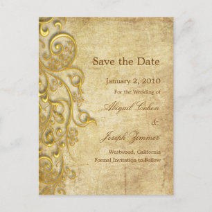 Save the date postcards, ornamental swirls announcement postcard