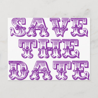 Save the Date Postcards Purple