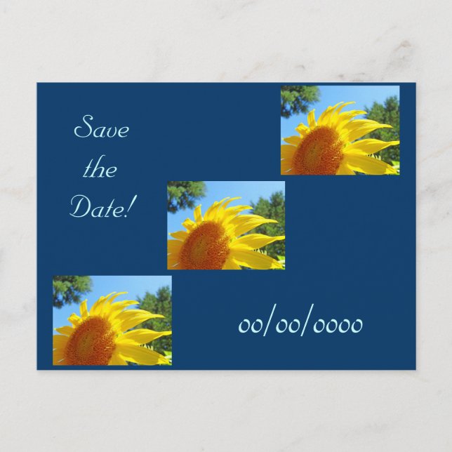 Save the Date postcards Weddings Engagement Flower (Front)