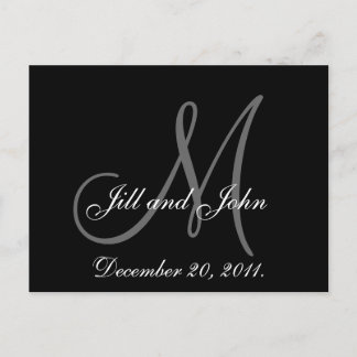 Save The Date Postcards with Monogram