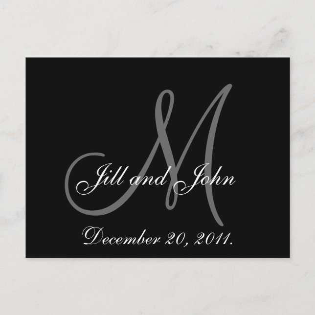 Save The Date Postcards with Monogram (Front)