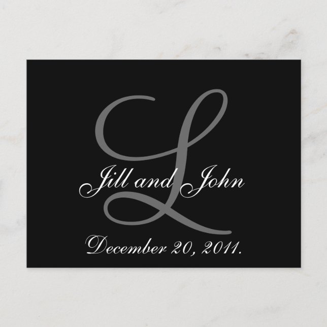 Save The Date Postcards with Monogram (Front)
