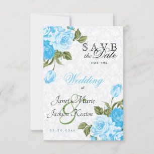 Save the Date Pretty Baby Blue Wedding Flowers