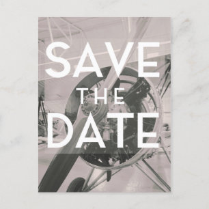 Save the Date Prop plane Postcard