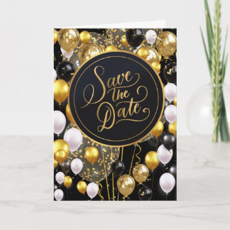 Save The Date (Proverbs 18:22) Black/Gold/White Card