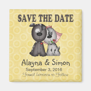 Save the Date Puppies Magnet
