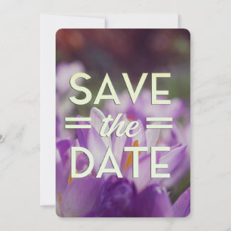 Save the Date Purple Flower Invitation