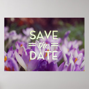 Save the Date Purple Flower Poster