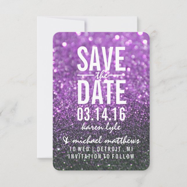 Save the Date | Purple Lit Nite Fab (Front)