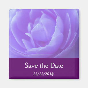 Save the date,purple rose flower magnet