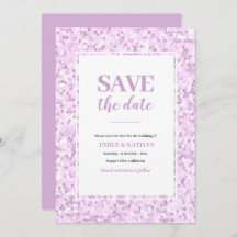 Save the date Purple Violet Mosaic Invitation
