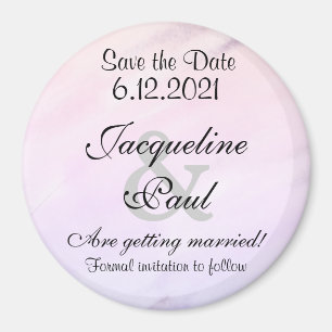 Save the Date Purple Watercolor Magnets