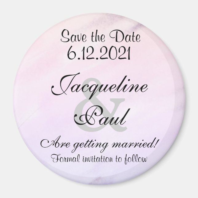 Save the Date Purple Watercolor Magnets (Front)