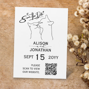 Save The Date QR Code Simple Script Minimalist 