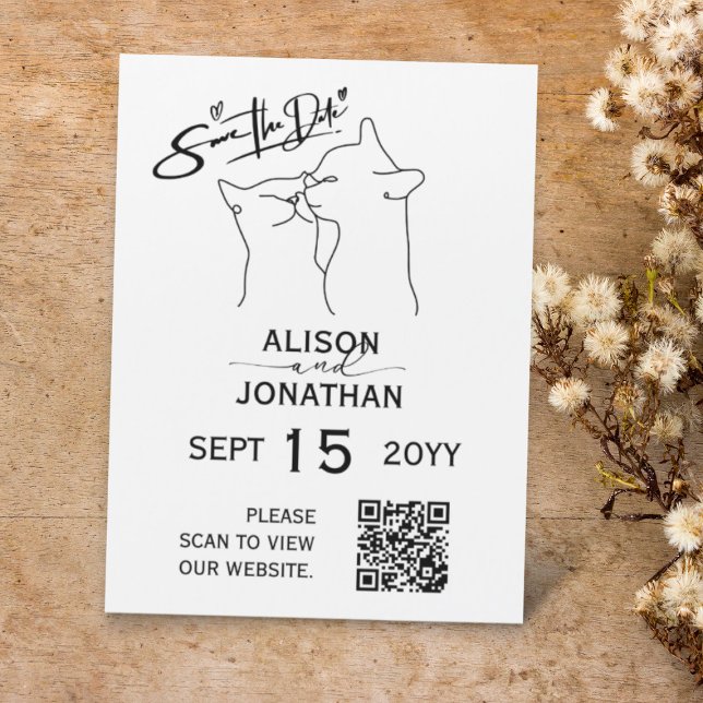 Save The Date QR Code Simple Script Minimalist  (Creator Uploaded)