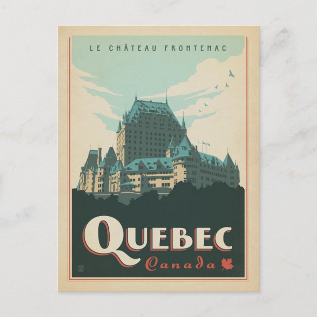 Save the Date | Quebec, Canada Announcement Postcard (Front)