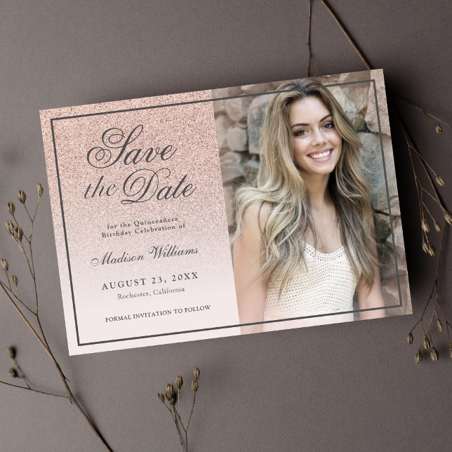 Save The Date Quinceañera 15th Birthday Invitation (Creator Uploaded)