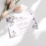 Save The Date Quinceañera Purple Butterfly Floral Invitation<br><div class="desc">Elegant watercolor butterfly and floral design Quinceañera save the date card.</div>