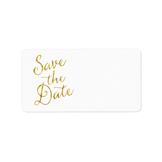 Save The Date Quote Gold Faux Foil Engagement Address Label