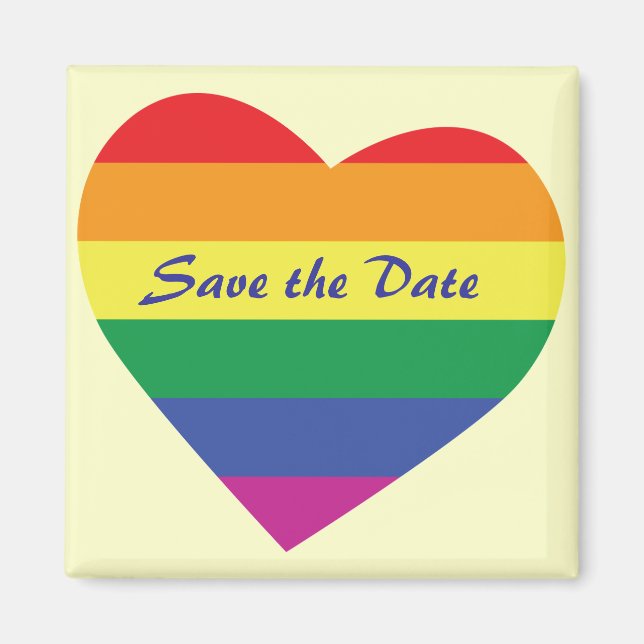 Save the Date/Rainbow Wedding/Gay Pride Magnet (Front)