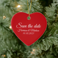 Save the Date red custom Wedding Announcement