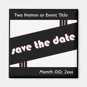save the date : retro : magnet
