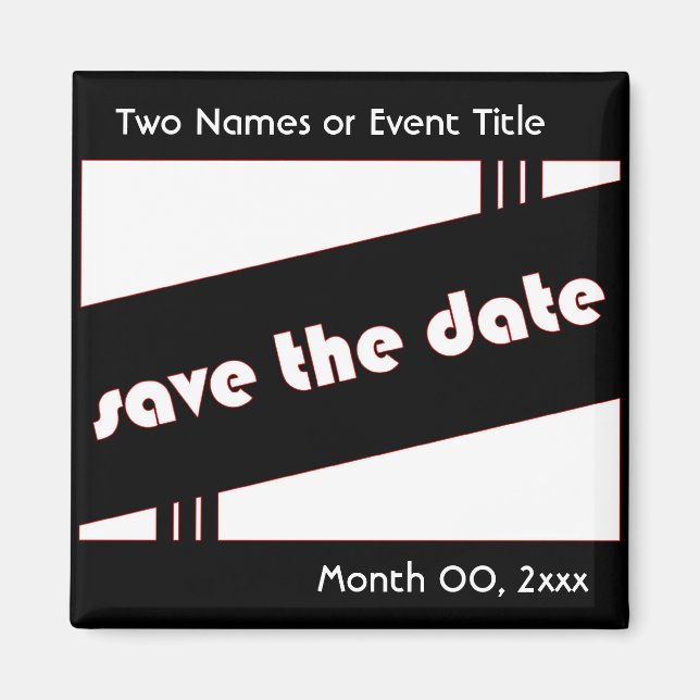 save the date : retro : magnet (Front)