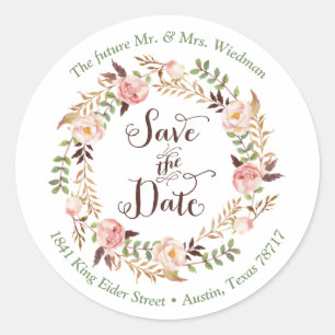 Save the Date Return Address Label Stickers