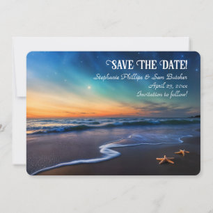 Save the Date Romantic Beach Fantasy Starfish Invitation