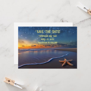 Save the Date Romantic Beach Invitation