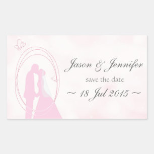 "Save the Date" Romantic Dreamy Wedding Couple Rectangular Sticker