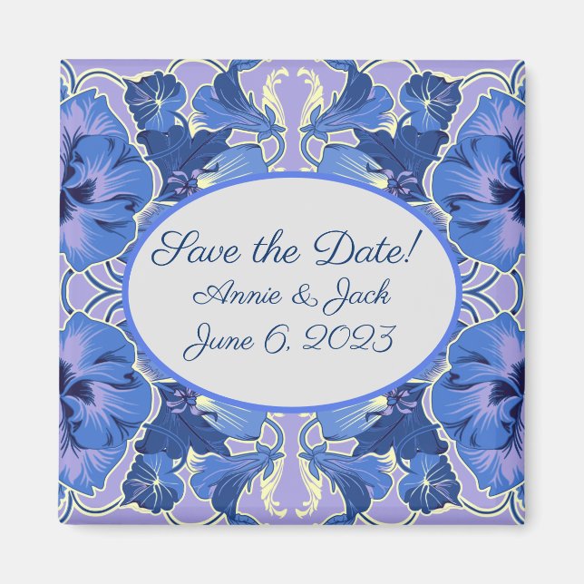 Save the Date! Romantic Pansies Magnet (Front)