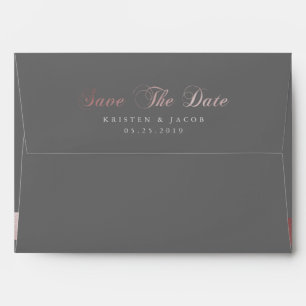 Save the Date Rose Gold    Personalised Envelope