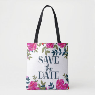Save The Date Roses and Petals. Tote Bag