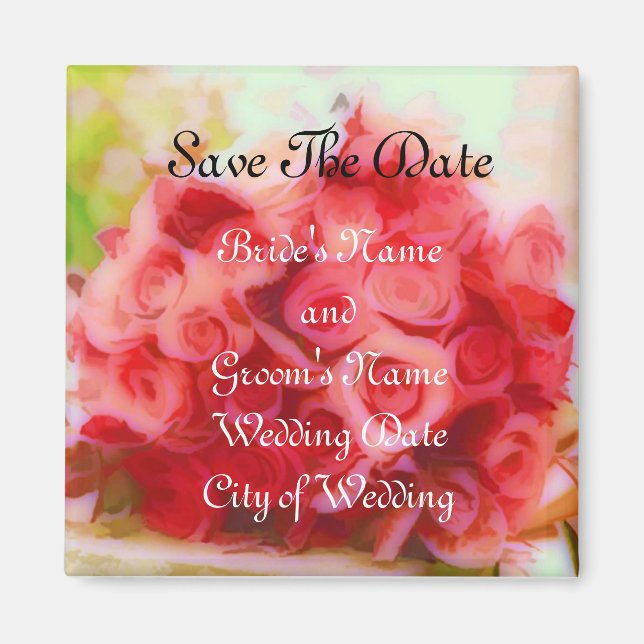 Save the date Roses Magnet (Front)