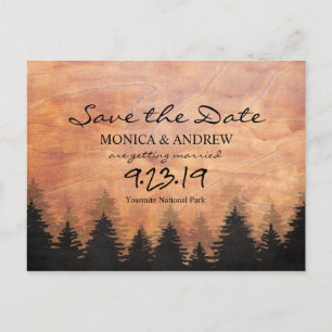 Save the Date Rustic Forest Postcard