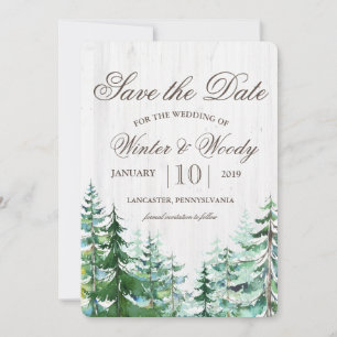 Save the Date Rustic Tree Invitation
