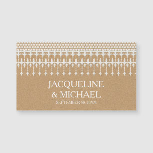Save the Date Rustic Vintage Lace Kraft Paper