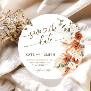 Save the Date Rustic Wood Cut Card