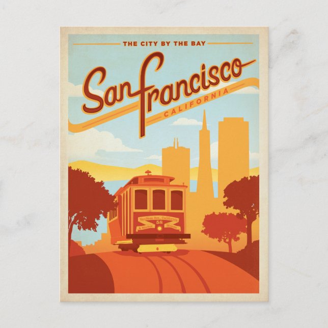 Save the Date | San Francisco, CA  City by the Bay Announcement Postcard (Front)