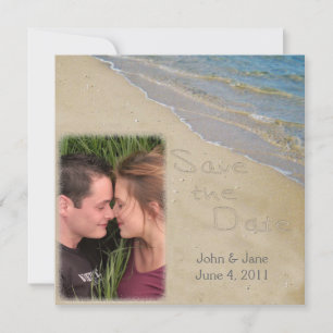 Save the Date - Sand and Water Custom Photo