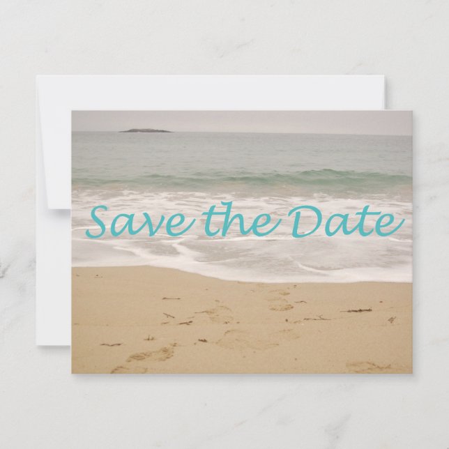 Save the Date Sand Beach Image (Front)