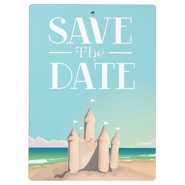 Save the Date Sandcastle Clipboard (Back)