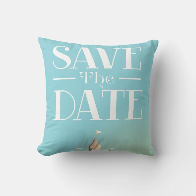 Save the Date Sandcastle Cushion (Front)